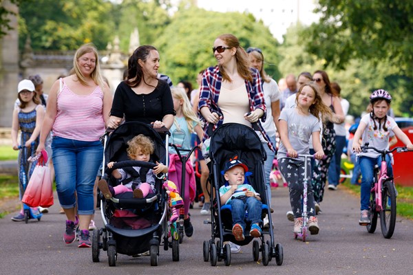 Parents taking part in a buggy walk