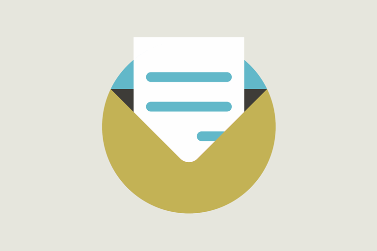 Letter going into envelope - graphic