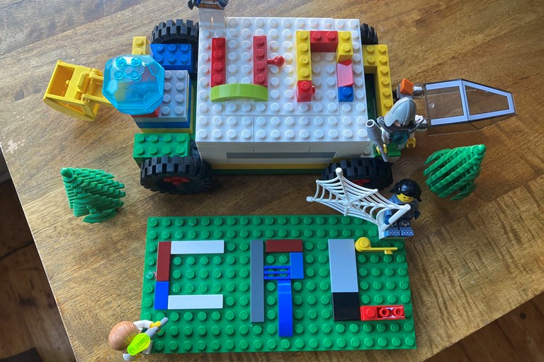 The image shows Lego with the letter UNCRC spelled out
