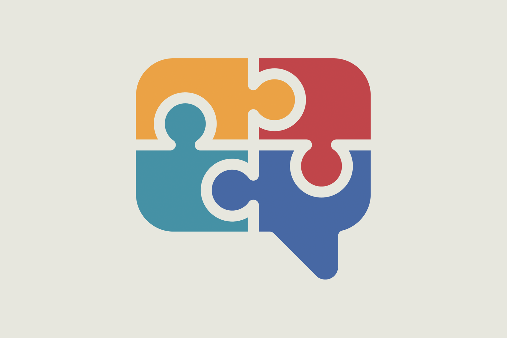 Speech bubble made up of jigsaw pieces - graphic