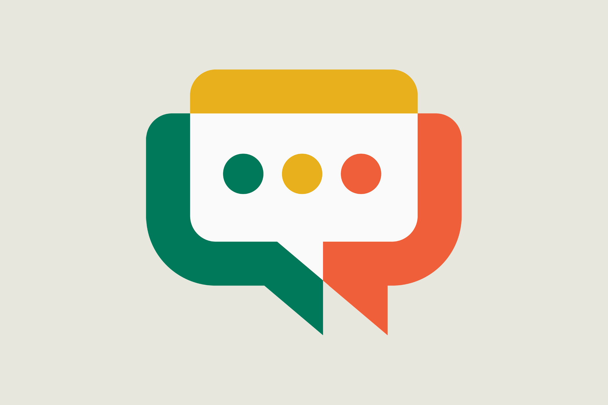 Three overlapping speech bubbles