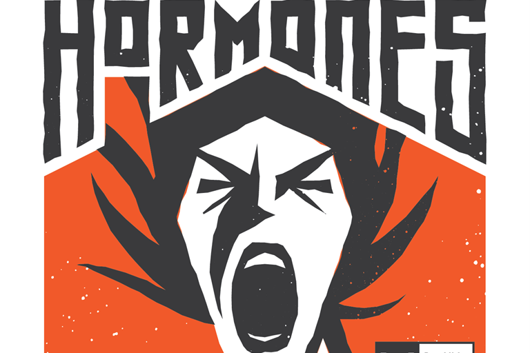 The image says 'House of Hormones' with the image of a person screaming